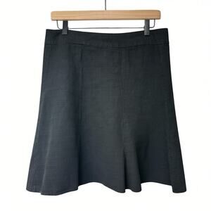 Eileen Fisher Black Linen Blend Skirt Size Large A Line Short Work Coastal